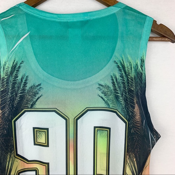 Touch Me Beach Scene 90 Sheer Colorful Jersey USA - Picture 10 of 11